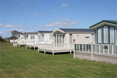 Caravan Holiday Homes with decking overlooking Brean Sands